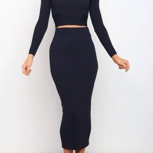 Navy Midi Skirt